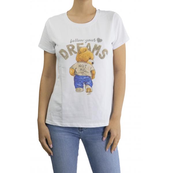 t shirt con orsacchiotto "follow your dreams" 